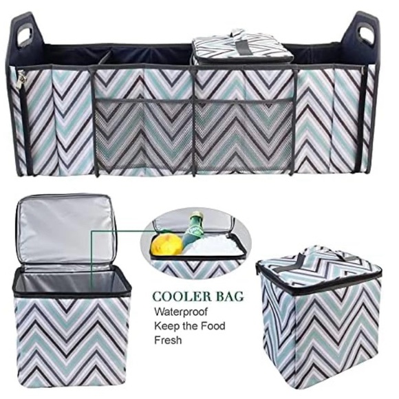 InnoStage - Trunk Organizer with Removable Cooler Bag in Chevron Print - Picture 8 of 15